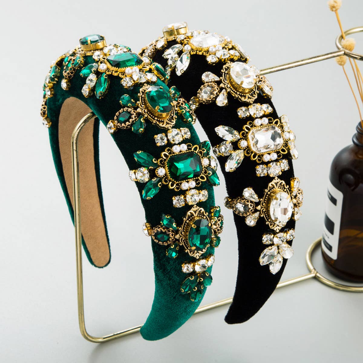 NEW GLASS DIAMOND HIGH HEAD SPONGE HEADBAND_CWAHA2121