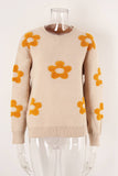 Womens Floral Personality Plus-Size Sweater