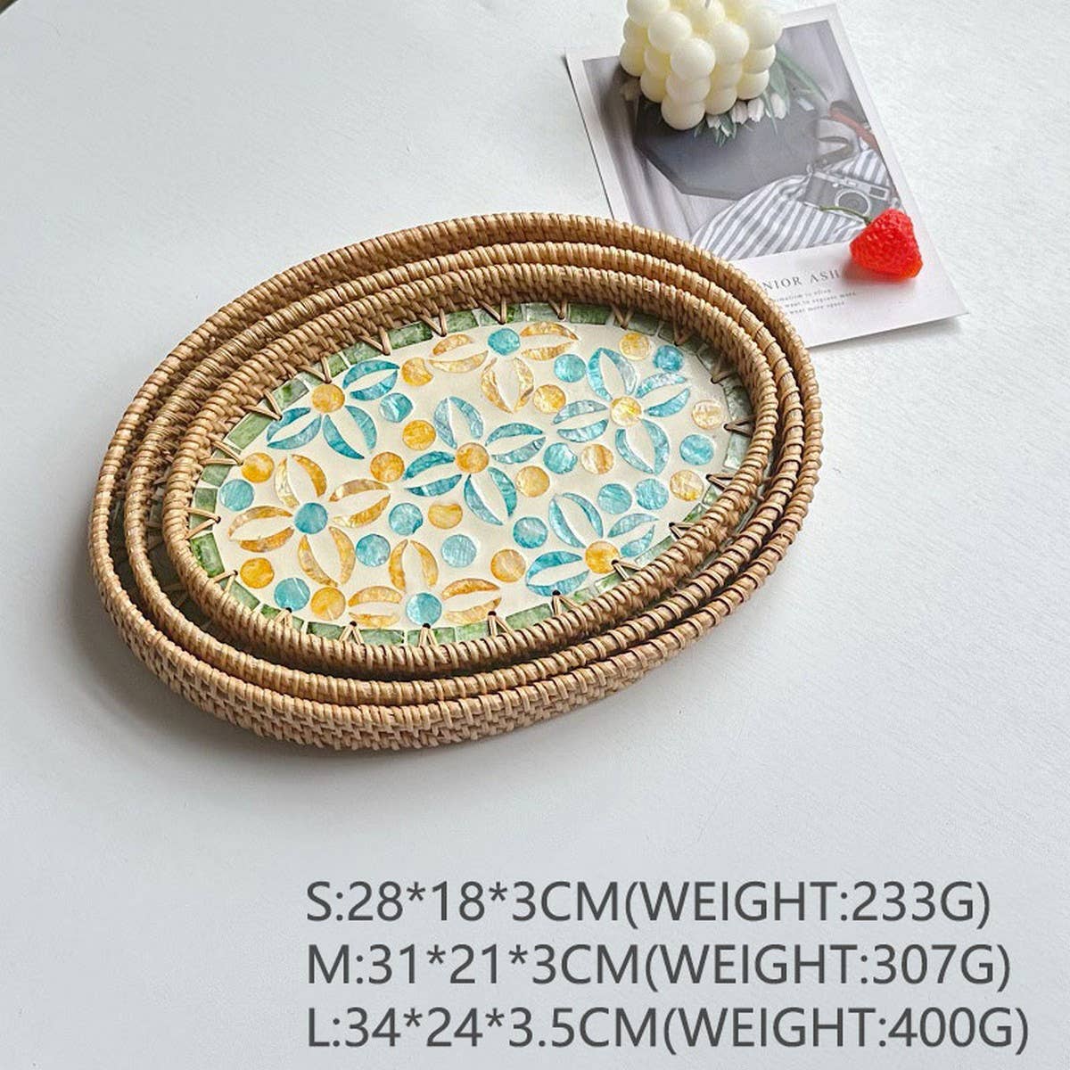 RATTAN SHELL ROUND PLATE THREE PIECE SET_CWMM4496