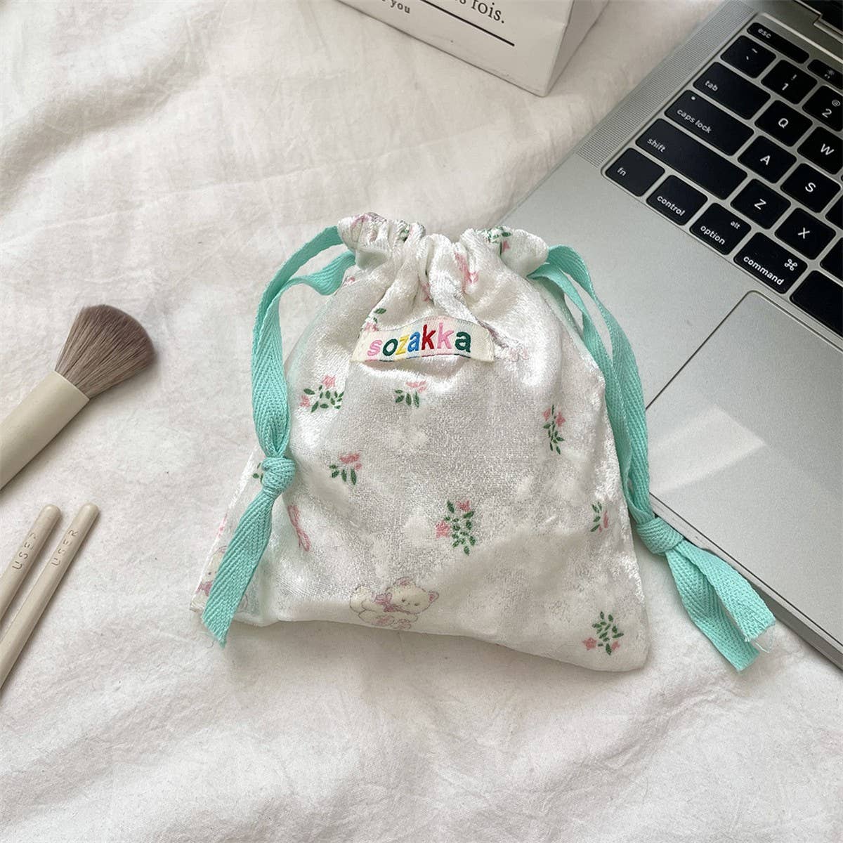 Cwab5786_Cartoon Bear Drawstring Coin And Sundries Bag