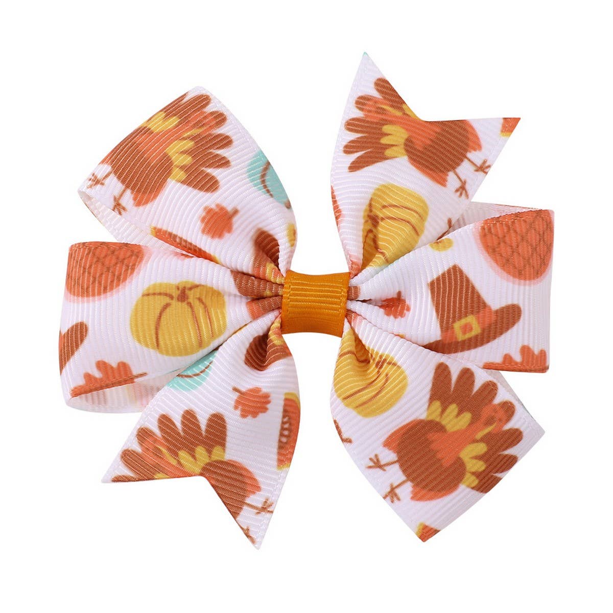 THANKSGIVING TURKEY PUMPKIN TAIL HAIR CLIP_CWAHA6681