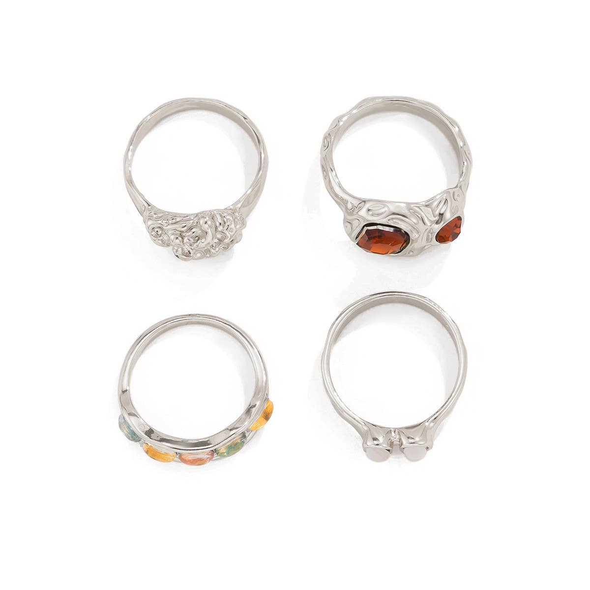 Womens Geometric Alloy Diamond Ring Set_Cwmm3245