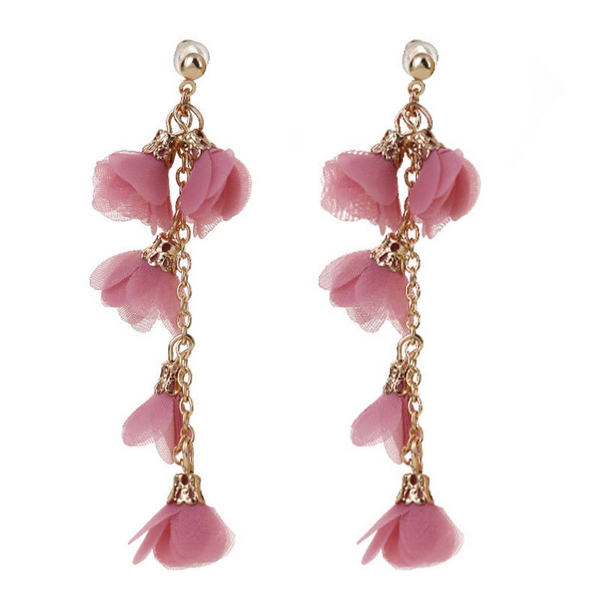 LONG TASSEL FLOWER EARRINGS NEW BOHO CHIC DESIGN_CWMM6272