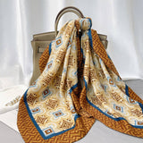 Vintage Print Scarf Velvet Wool Blend Shawl_Cwasc0909