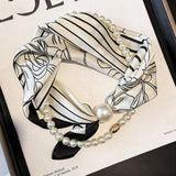 Ivory Pearl Magnetic Skinny Neck Scarf_Cwasc03933