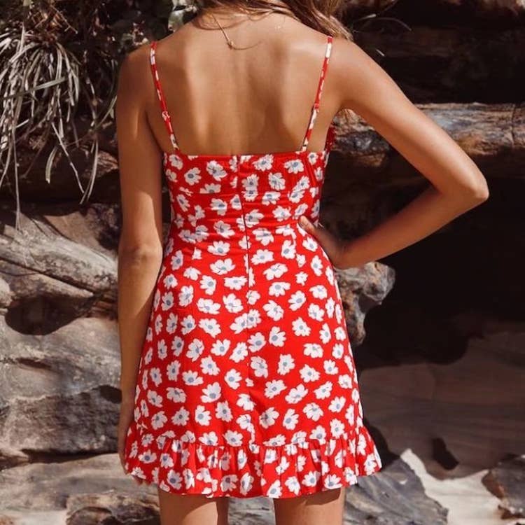 Stylish Slim Commuter Print Halter Dress