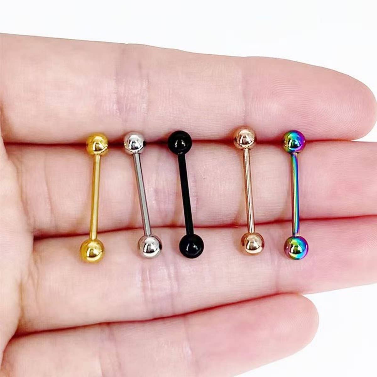 FRESH DESIGN STAINLESS STEEL TONGUE BAR PIERCING_CWMM9596