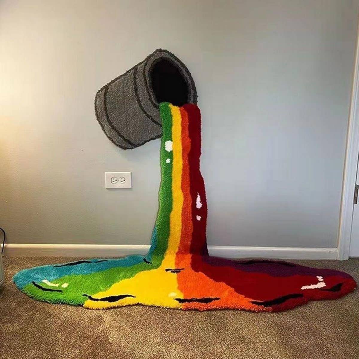 RAINBOW PAINT BUCKET TAPESTRY RUG_CWMM7383