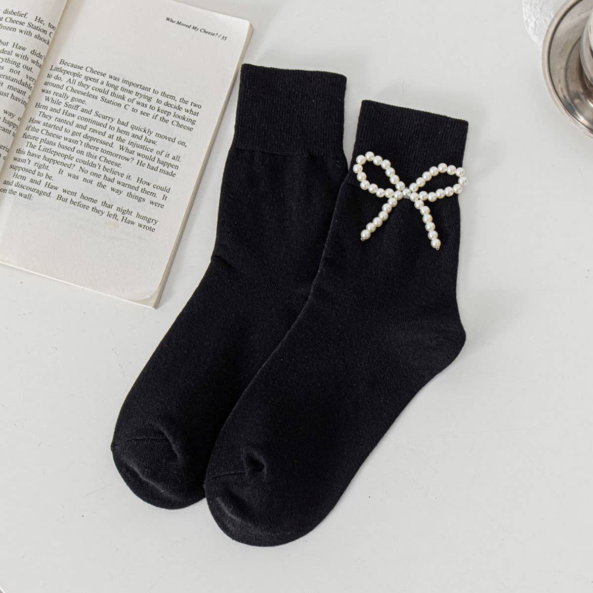 Women New Pearl Solid Color Socks_Cwms0468