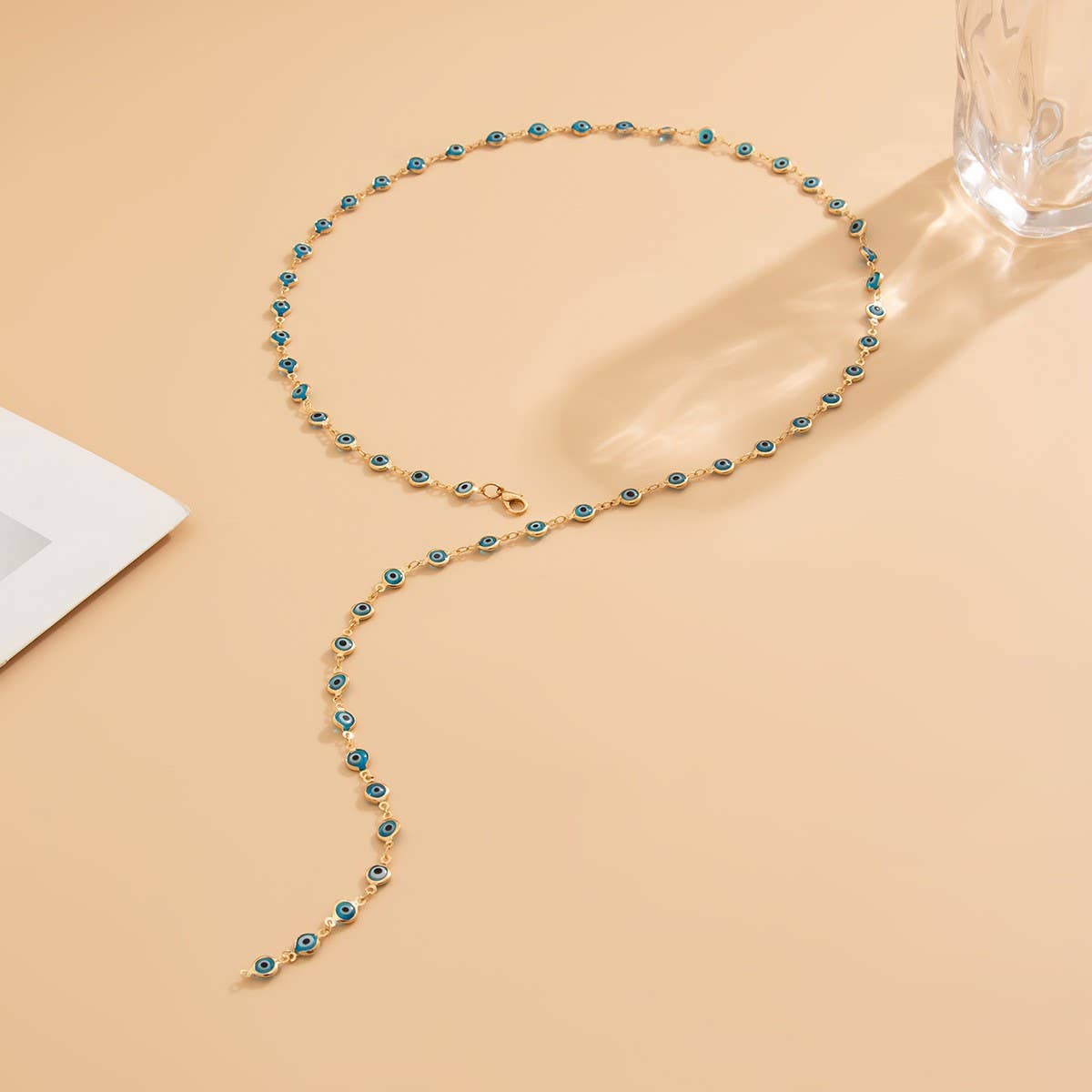 FASHIONABLE COLORFUL CRYSTAL Y SHAPED NECKLACE_CWMM3148