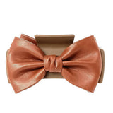 LARGE RETRO PU LEATHER DOUBLE SIDED BOW CLIP_CWAHA6375