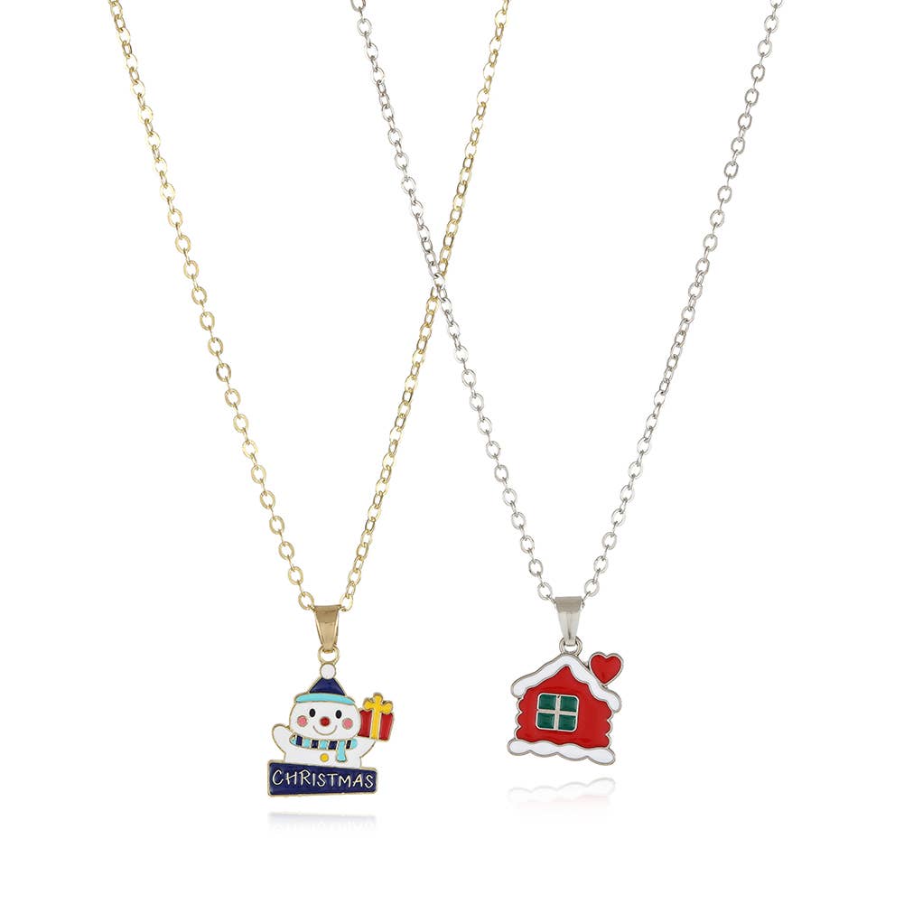 Christmas Cartoon Pendant Necklace_Cwaje2156
