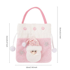 Cwmm9352_New Christmas Pink Plush Christmas Gift Bag