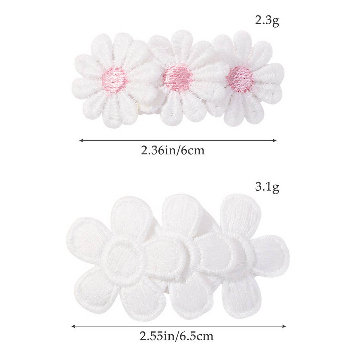 CHILDRENS PETAL FLOWER BLACK AND WHITE HAIRPIN_CWAHA2346