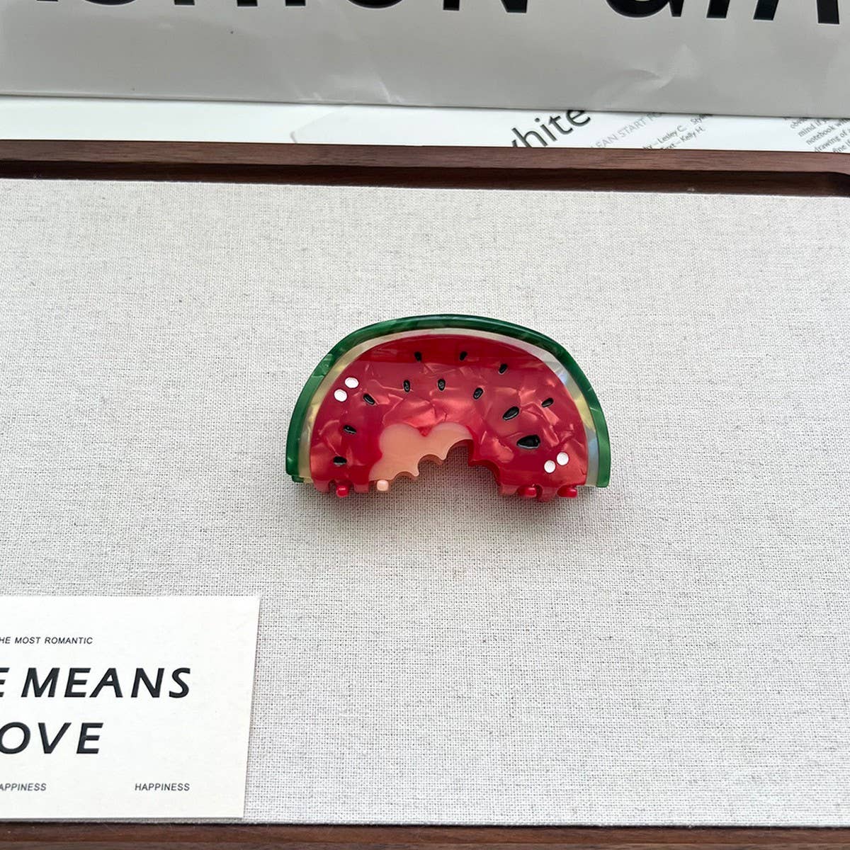 FRUIT SERIES ACETATE HAIR CLIPS WITH SHARK DESIGN_CWAHA5714