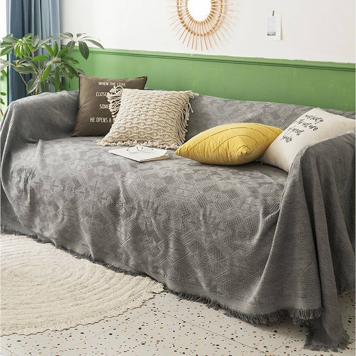 White Sofa Cover Blanket Full Wrap Design_Cwmm9637