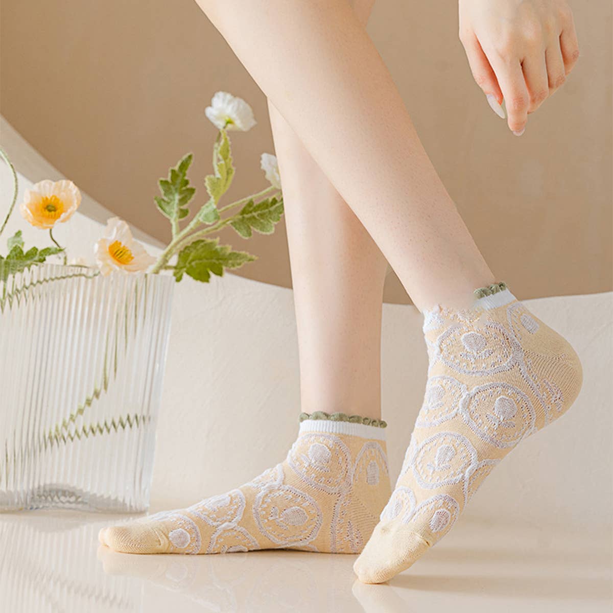 SUMMER THIN LACE INVISIBLE BOAT SOCKS_CWMS0518