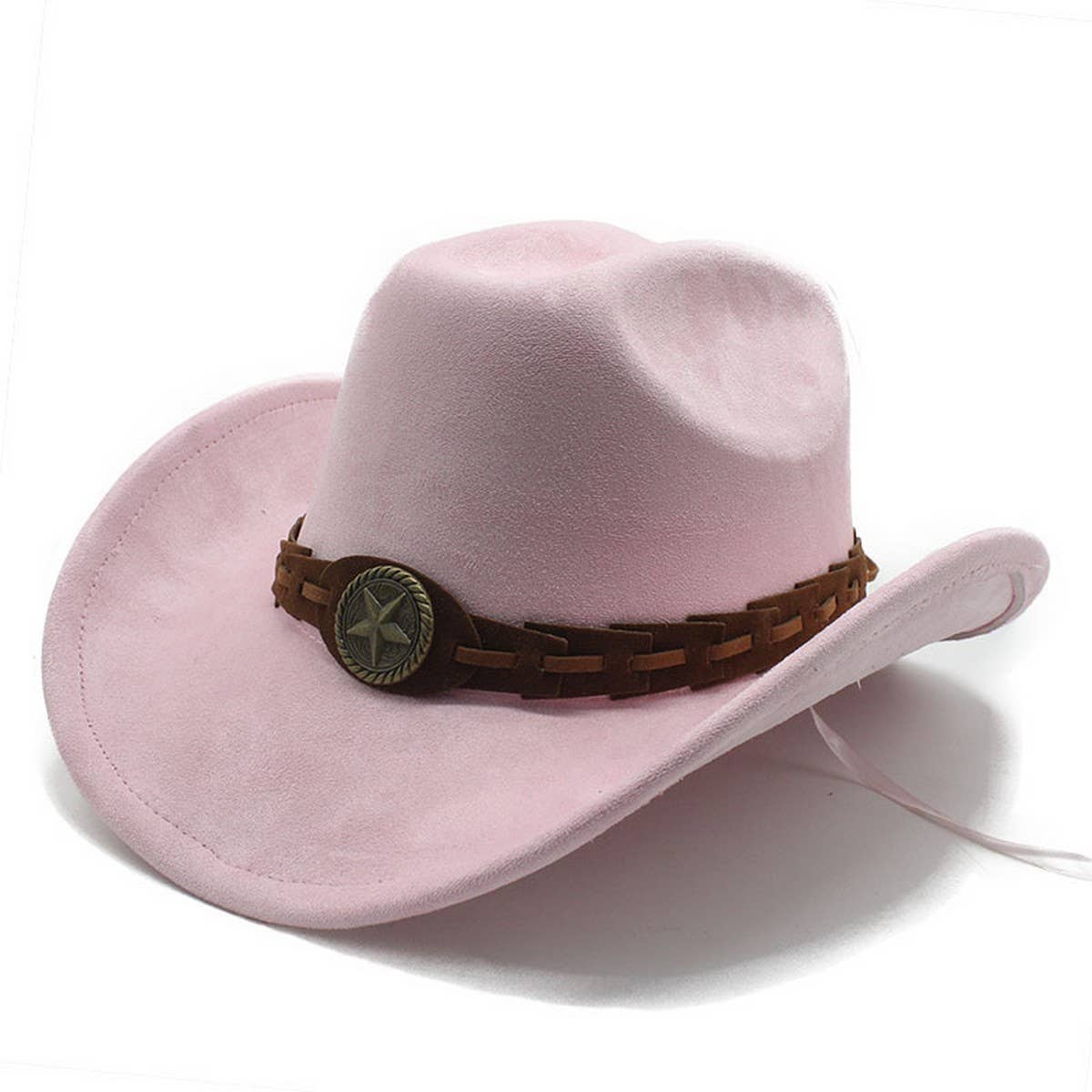 FAUX SUEDE FELT COWBOY HAT MENS CLASSIC FEDORA_CWAH2510