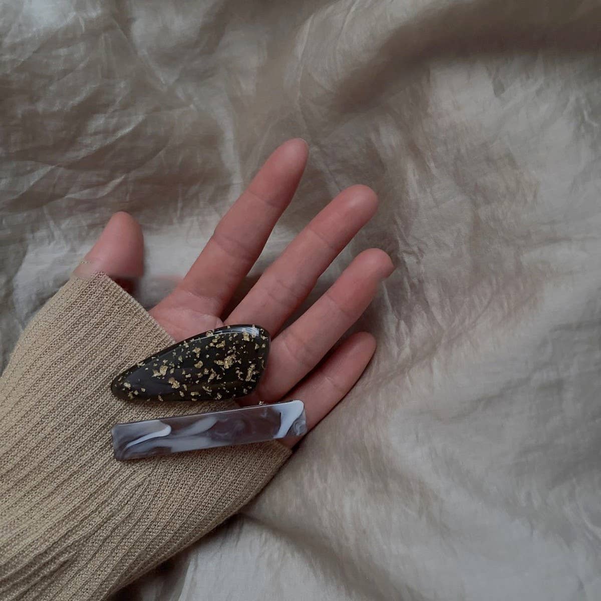 DUCKBILL HAIR CLIP MARBLE PATTERN HAIR CLIP_CWAHA3962