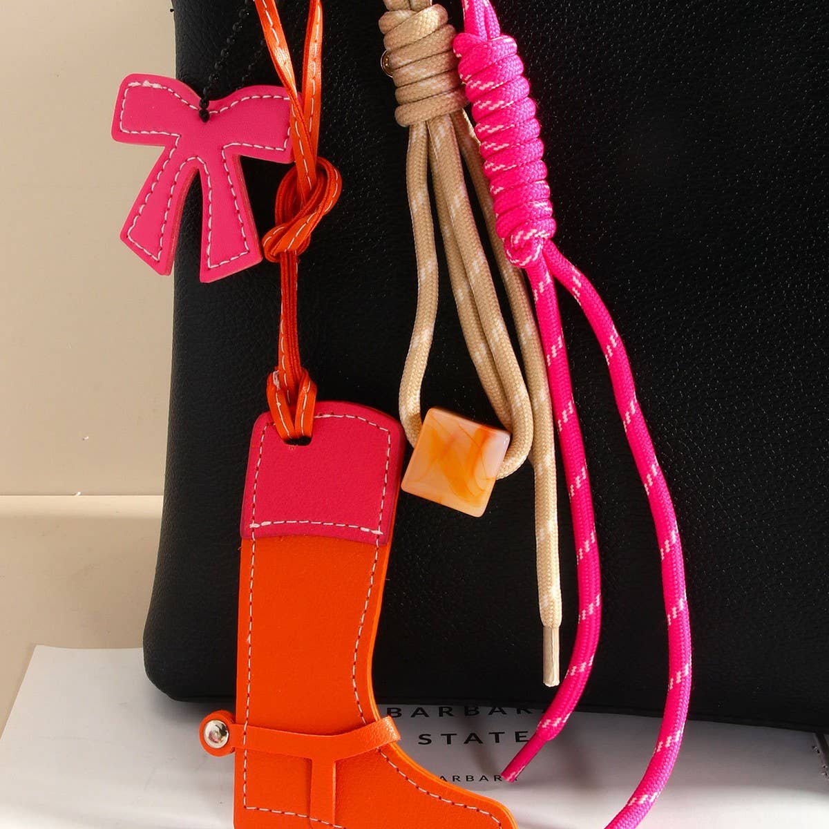 Western Horse Keychain With Beads Bow_Cwmm7824