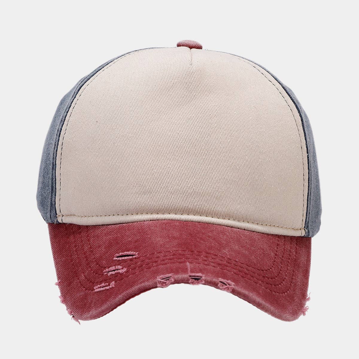 Washed Cotton Ripped Baseball Cap, Golf Style Cwah1568