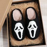 HALLOWEEN HOME SKULL SCREAM COTTON SLIPPERS_CWMM3061
