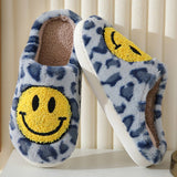 LEOPARD SMILING COTTON FUZZY SLIPPERS WOMEN_CWSHS0278