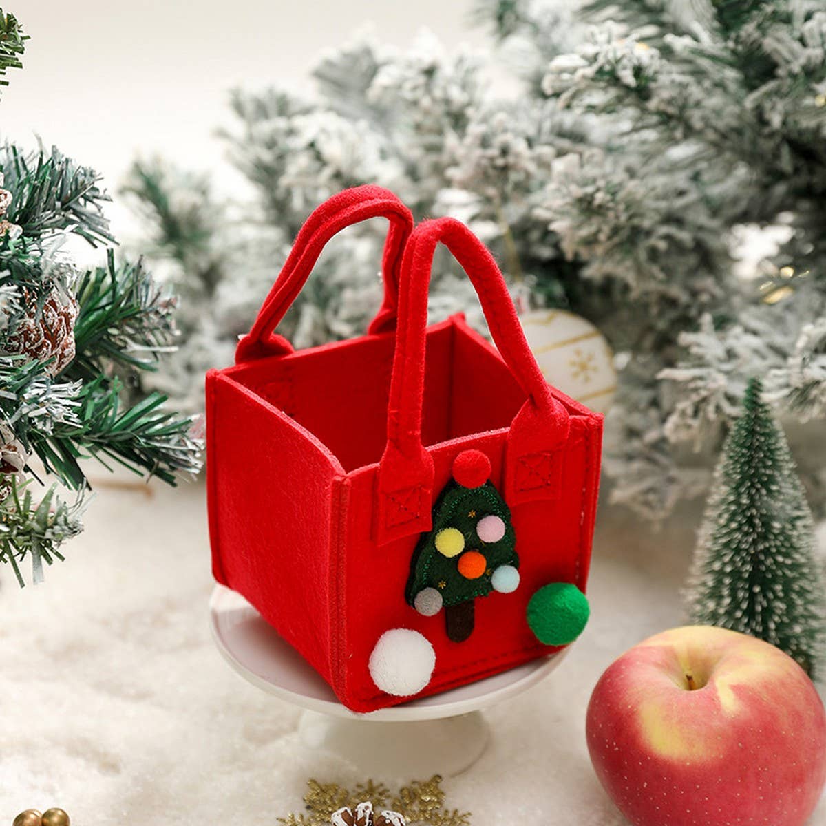 Felt Xmas Apple Bag Gift Box Tote Pouch_Cwmm10578