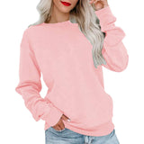 Solid Color Hoodie Casual Loose Crew-Neck Hoodie