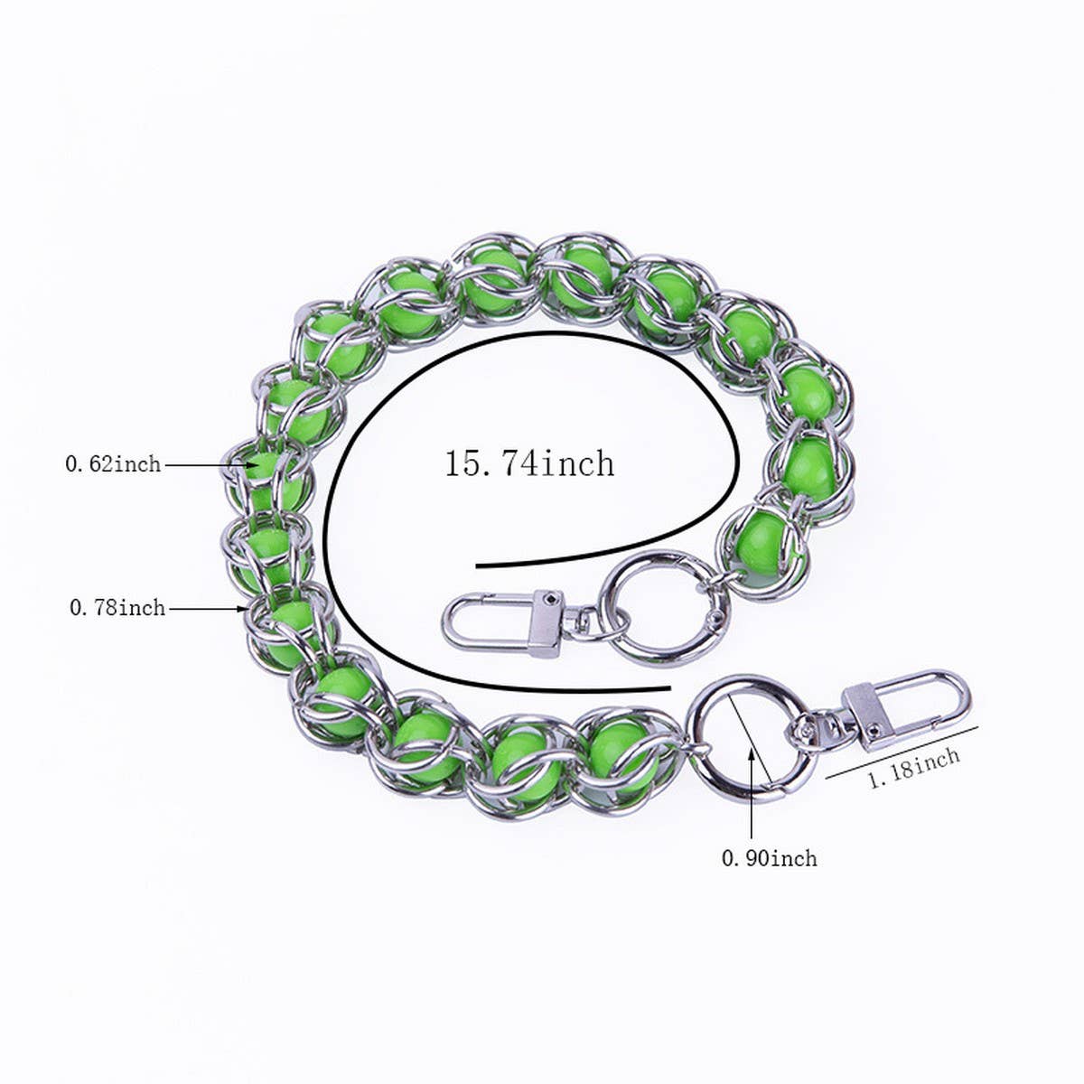 15 75IN METAL BEAD ACRYLIC BEAD HANDBAG STRAP_CWMM5117