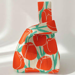 Women Floral Knitted Shoulder Handbag_Cwab1493