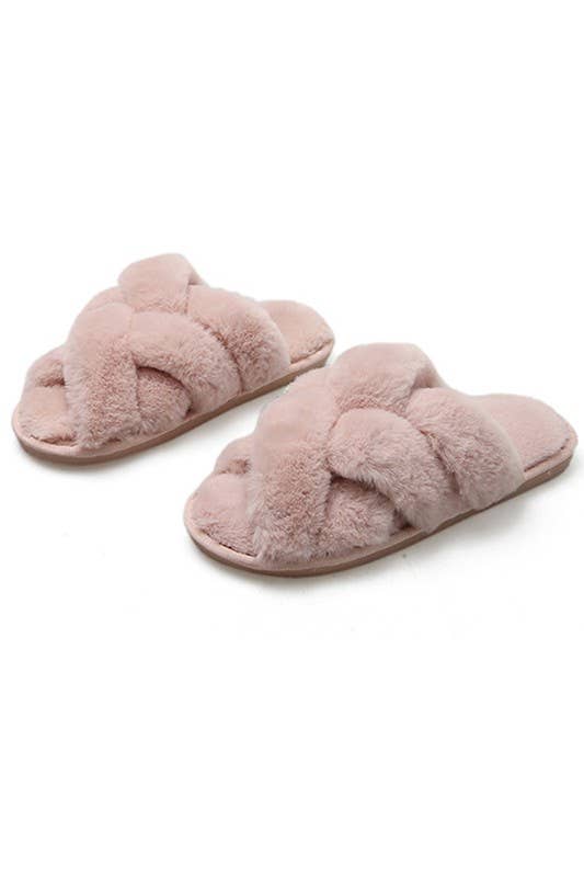 CROSS STRAP HOUSE SHOES COZY COMFY INDOOR SLIPPERS_CWSHS201