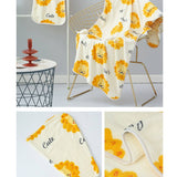 CORAL FLEECE PRINTED SHOWER CAP TOWEL BATH TOWEL_CWMM2326
