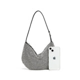 Rhinestone Underarm Half Circle Evening Bag_Cwab3588