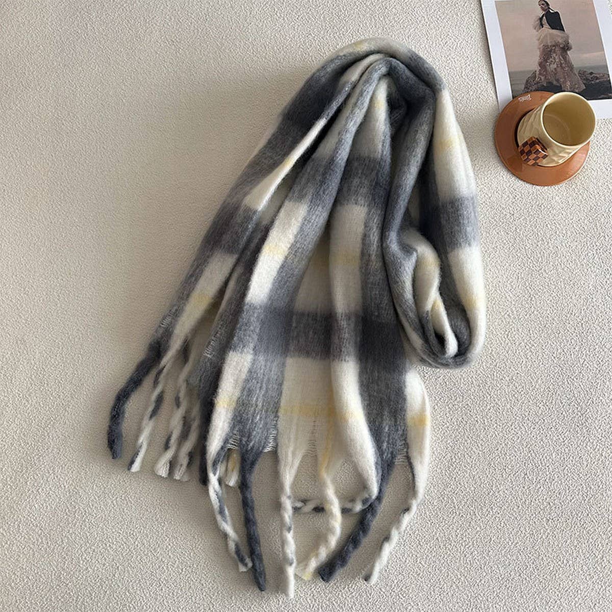 DESIGNER SOFT PLAID FAUX CASHMERE SCARF FOR WINTER_CWASC2326