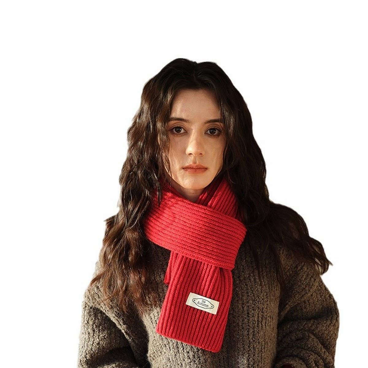 SOLID COLOR KNIT SCARF UNISEX WINTER ESSENTIAL_CWASC2280