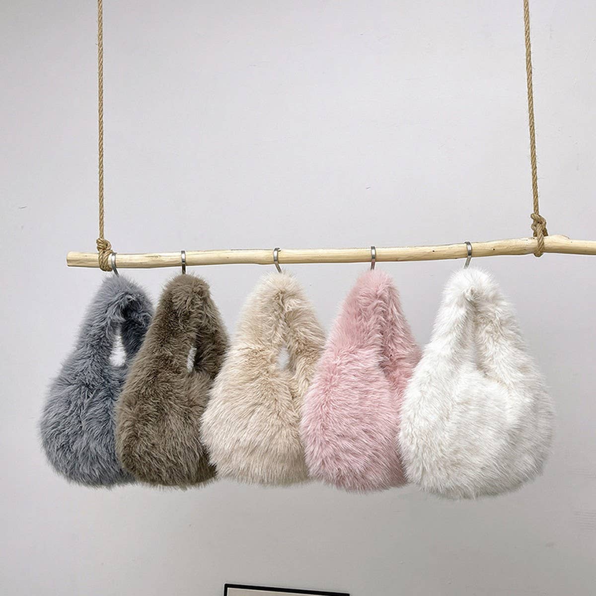 Winter Imitation Fox Fur Allmatch Handbag Plush Bag_Cwab3961