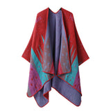 FAUX CASHMERE SLIT SHAWL SCARF CAPE COAT CLOAK_CWASC2252