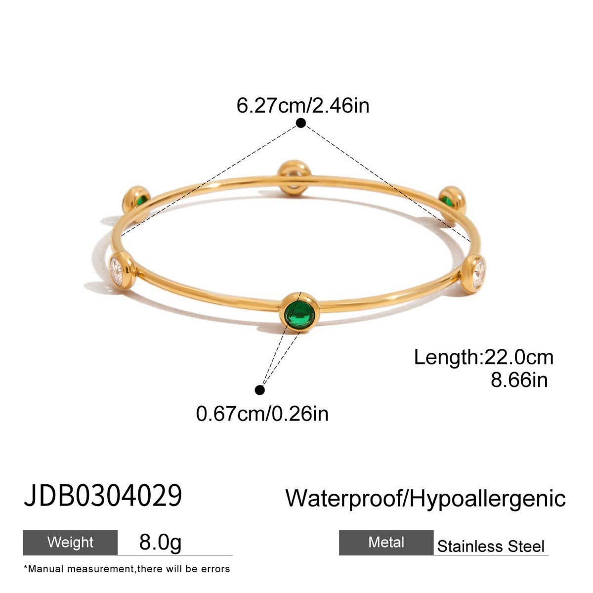 CLASSIC 18K GOLD PEARL BANGLE STAINLESS STEEL_CWAJE4695