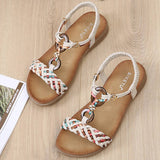 Bohemian Retro Styl Thick Sole Flat Sandals_Cwshs0521