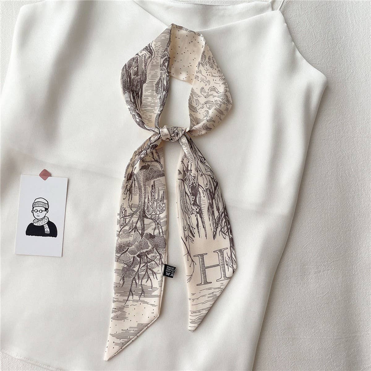 LETTER CREATIVE DOUBLE LAYER HAIRBAND HEAD SCARF_CWASC1525