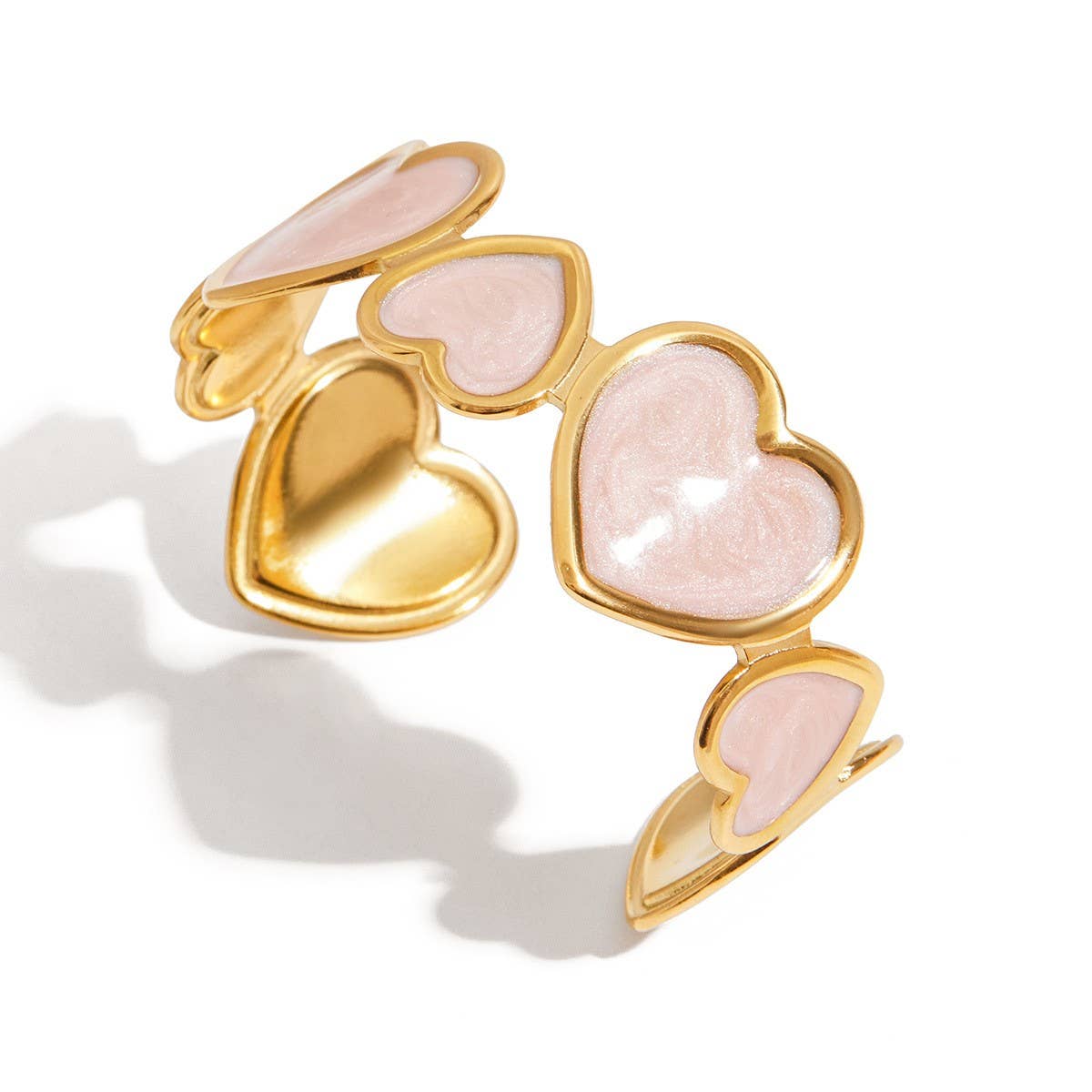 STYLISH 18K GOLD OPEN HEART BANGLE BULK SALE_CWAJE4735