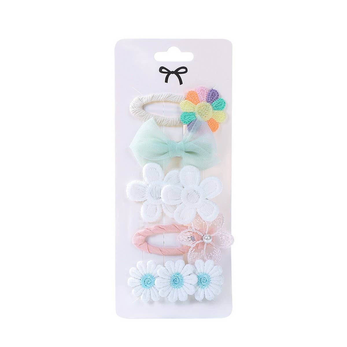 DAISY BB CLIP SET PRINTED CUTE FABRIC CLIPS_CWAHA6701