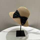 SUMMER ALL MATCH BOW STRAW HAT FOR WOMEN_CWAH3594