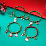 CHRISTMAS CANE PENDANT RICE BEAD BRACELET_CWAJE2383