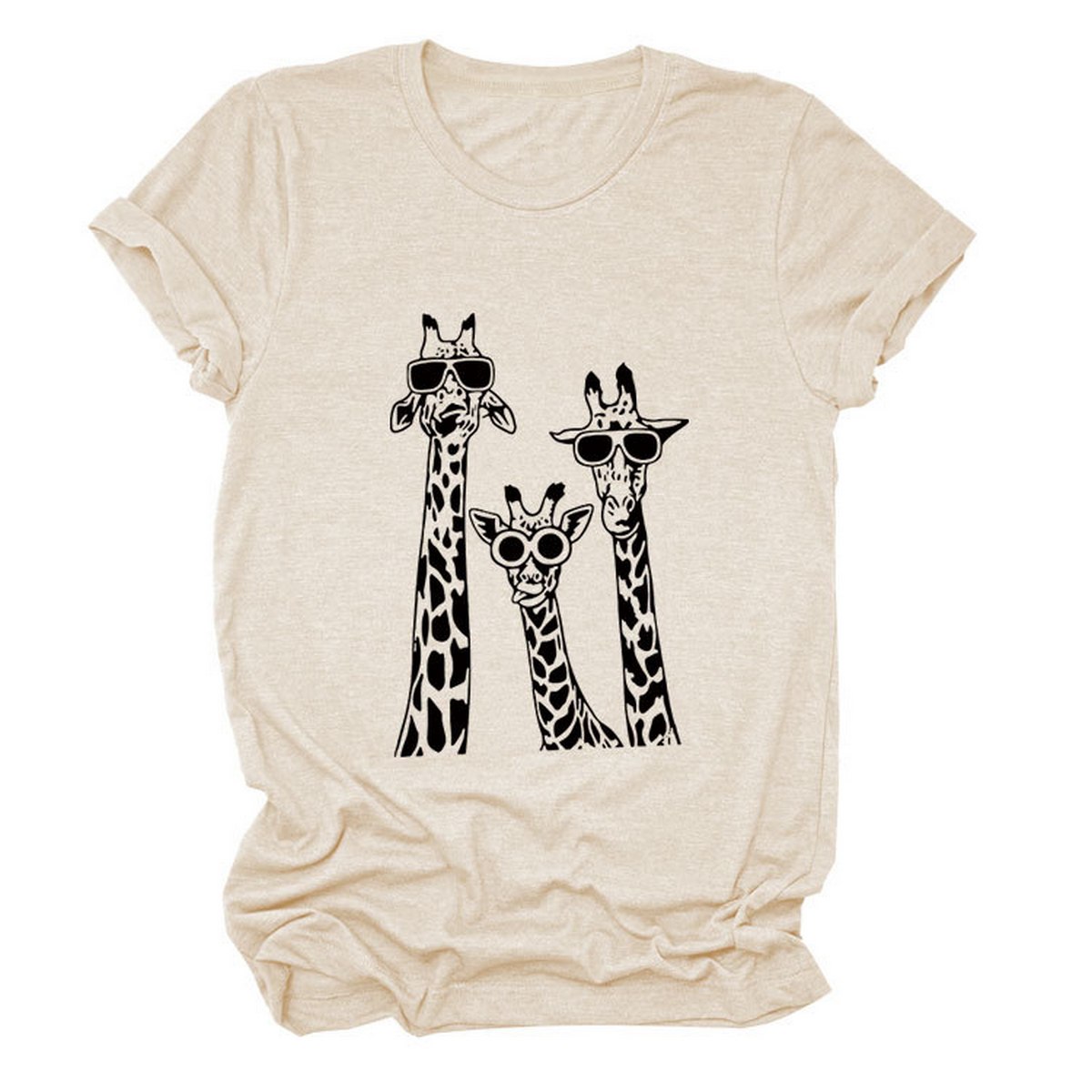 Womens Giraffe Print Casual Summer T-Shirt