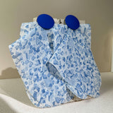 LONG DYED FABRIC HEART EARRINGS HANDMADE STYLE_CWMM6260