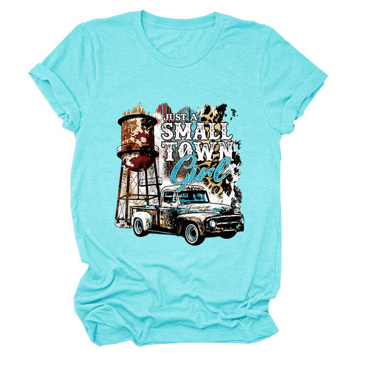 JUST A SMALL TOWN GIRL PRINT T SHIRT LOOSE FIT_CWTTS1525