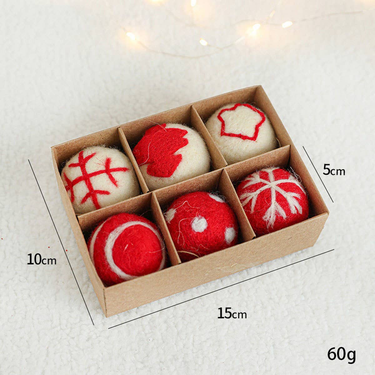 Wool Felt Snowflake Balls Xmas Tree Decor Set_Cwmm9784