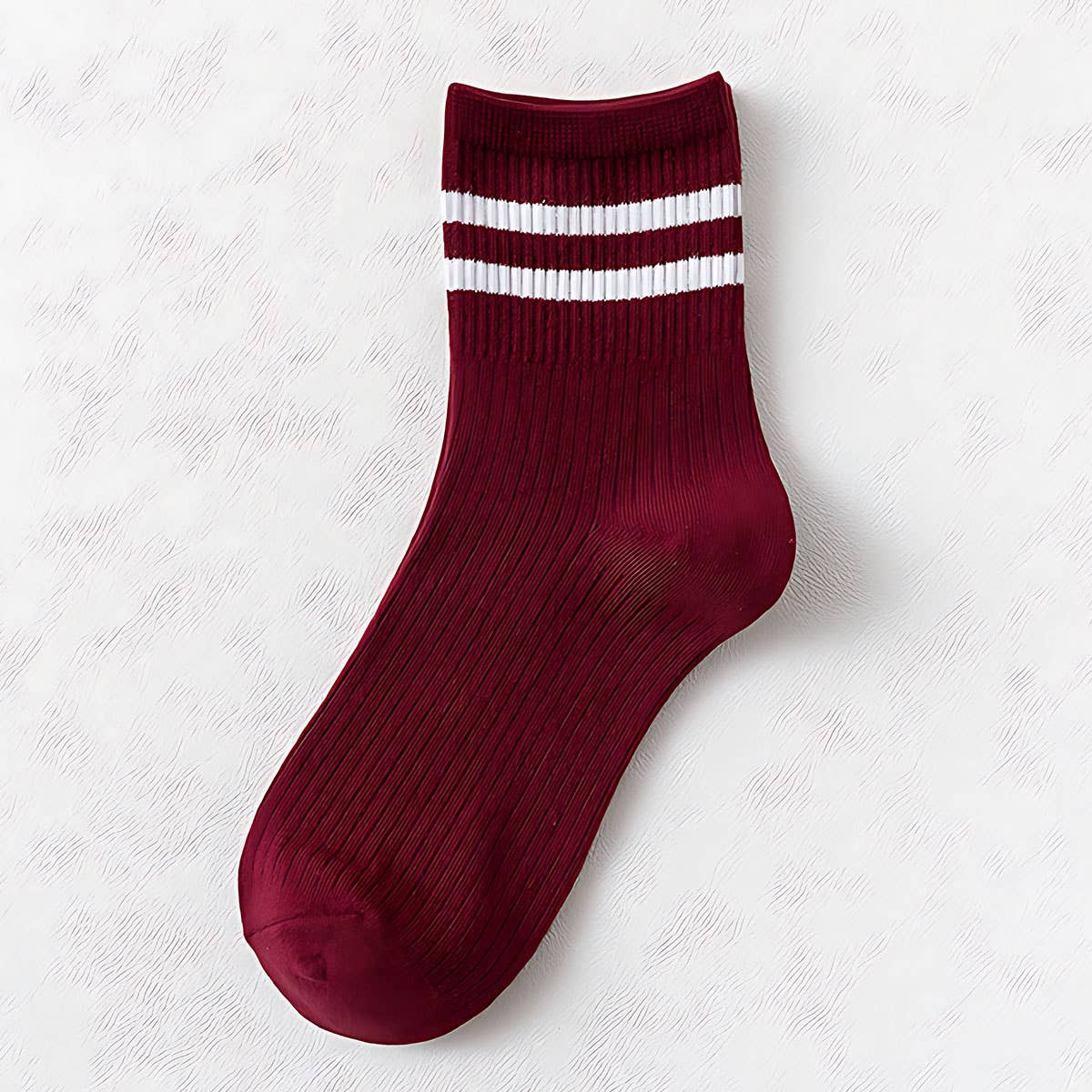 2 STRIPE COTTON MID SOCKS FOR WOMEN WHOLESALE_CWMS070